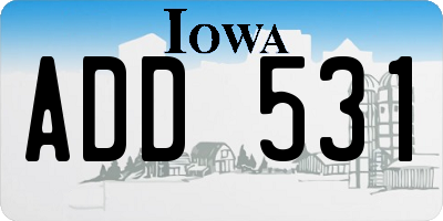 IA license plate ADD531