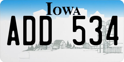 IA license plate ADD534