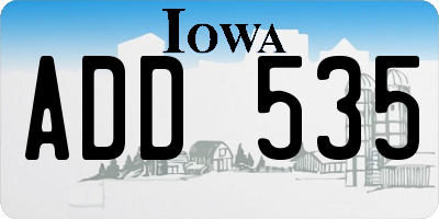 IA license plate ADD535