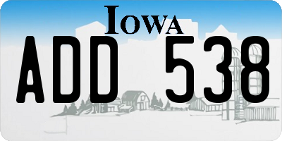 IA license plate ADD538