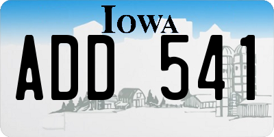 IA license plate ADD541