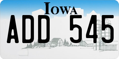 IA license plate ADD545