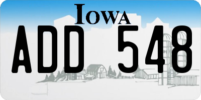 IA license plate ADD548