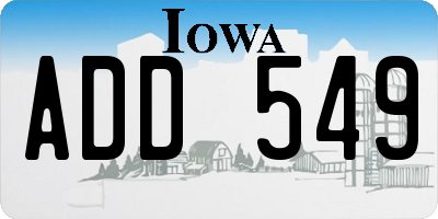 IA license plate ADD549