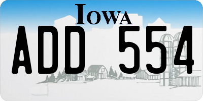 IA license plate ADD554