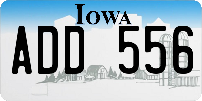 IA license plate ADD556