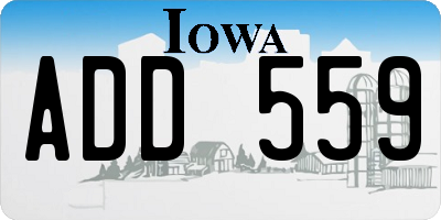 IA license plate ADD559
