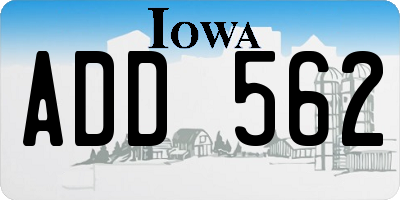 IA license plate ADD562
