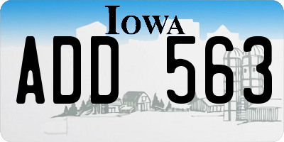 IA license plate ADD563
