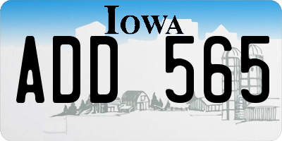 IA license plate ADD565