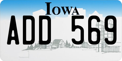 IA license plate ADD569