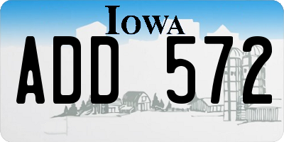 IA license plate ADD572