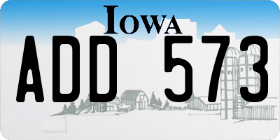 IA license plate ADD573