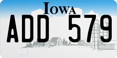 IA license plate ADD579