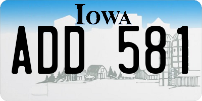 IA license plate ADD581