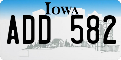 IA license plate ADD582