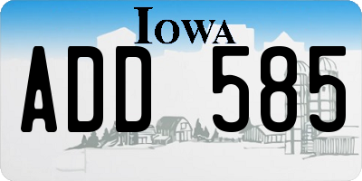 IA license plate ADD585