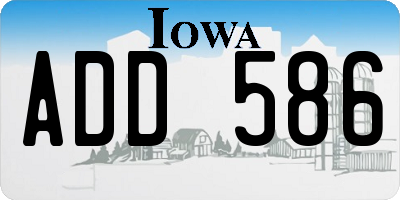 IA license plate ADD586