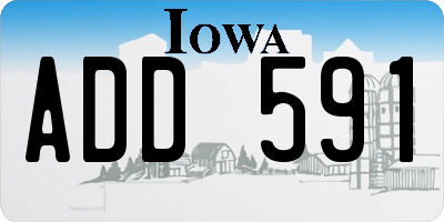 IA license plate ADD591