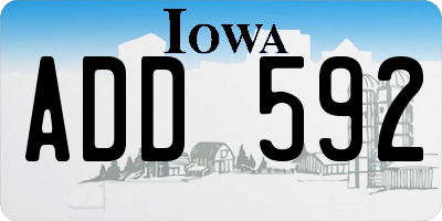 IA license plate ADD592