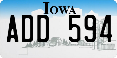 IA license plate ADD594