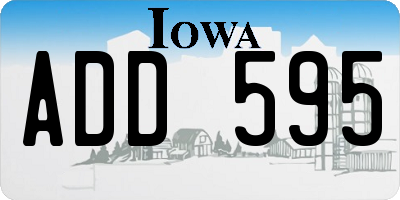 IA license plate ADD595