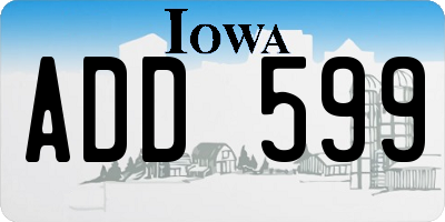 IA license plate ADD599