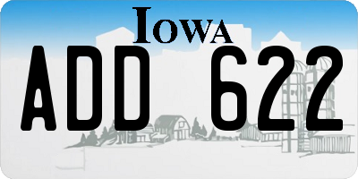 IA license plate ADD622
