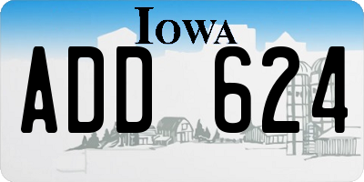 IA license plate ADD624