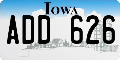 IA license plate ADD626