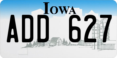 IA license plate ADD627