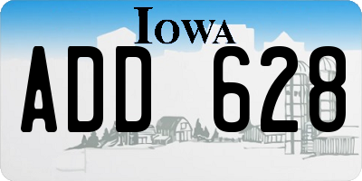 IA license plate ADD628