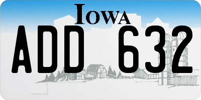 IA license plate ADD632