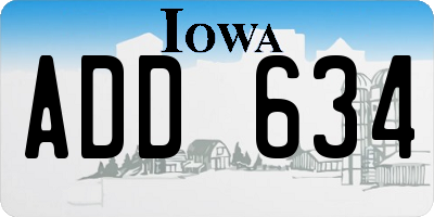 IA license plate ADD634
