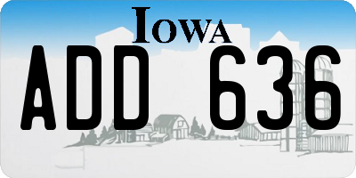 IA license plate ADD636