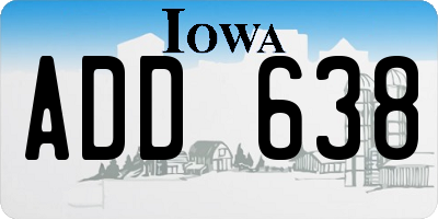 IA license plate ADD638