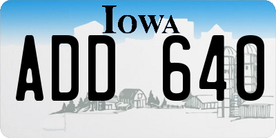 IA license plate ADD640