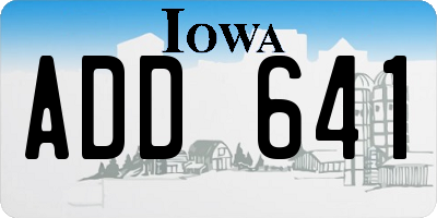 IA license plate ADD641