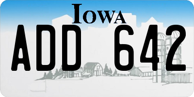 IA license plate ADD642