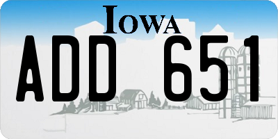 IA license plate ADD651