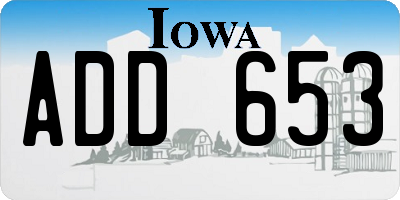 IA license plate ADD653