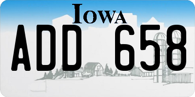 IA license plate ADD658