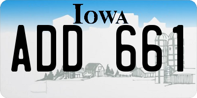 IA license plate ADD661
