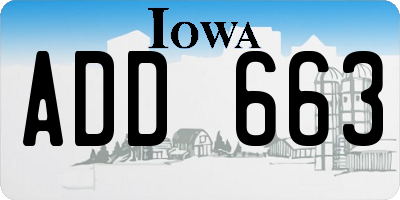 IA license plate ADD663