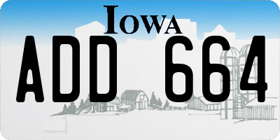 IA license plate ADD664
