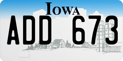 IA license plate ADD673