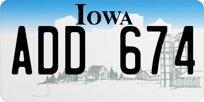 IA license plate ADD674