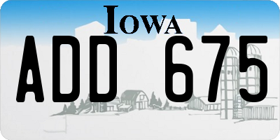 IA license plate ADD675