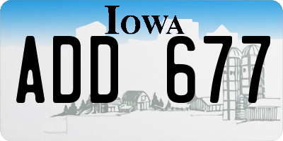 IA license plate ADD677