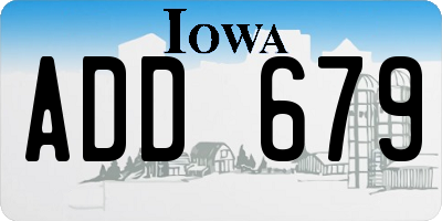 IA license plate ADD679
